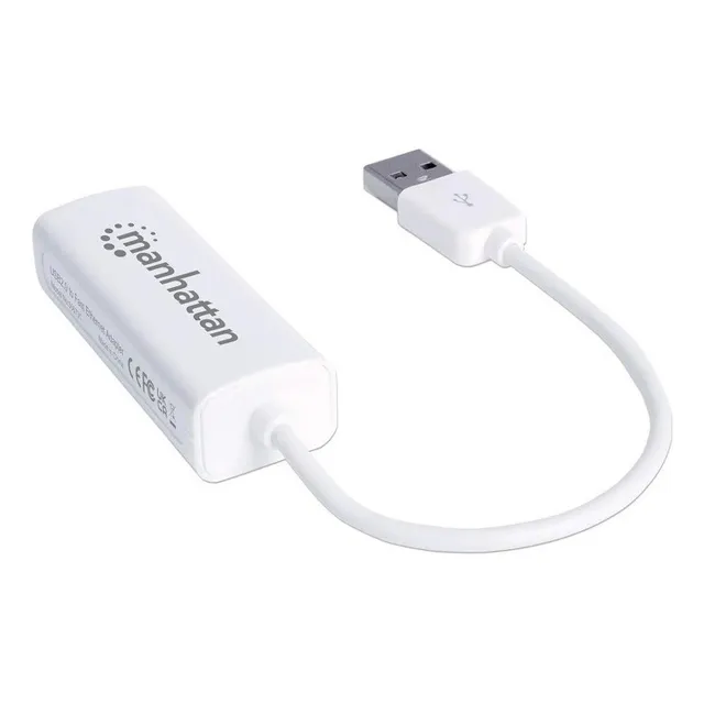 Convertidor Adaptador De Red Manhattan Ethernet A Usb Rj-45 Color Blanco