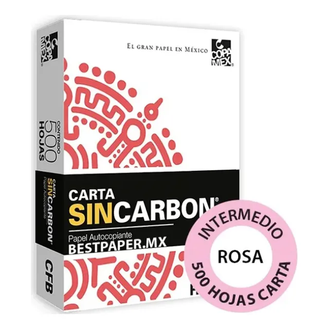 Papel Autocopiante Carta 75g Intermedio Rosa Sin Carbón 500 Rosa