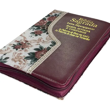 Bíblia Sagrada Feminina Hiper Gigante Com Harpa Cristã Índice E Zíper