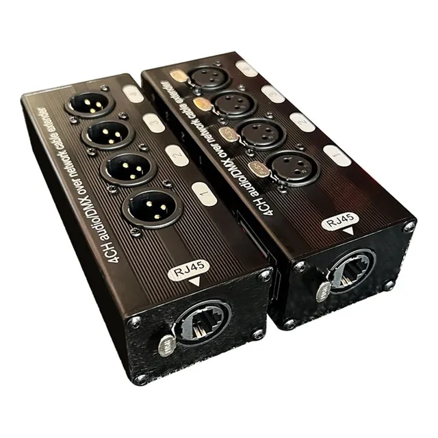 1 Par De 4 Canales Xlr De 3 Pines Audio Y Dmx Extensor 