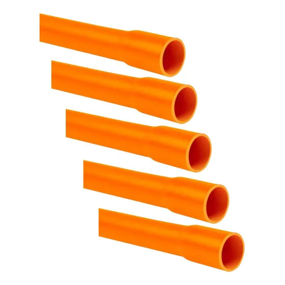 Pack X5 Tubo Pvc Conduit 25mm X 3m (750n) Naranjo Fnx