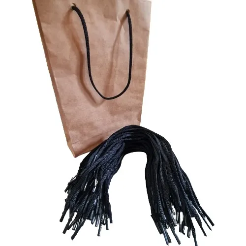 Cordão De Nylon Para Sacola 5/1 - 33 Cm Com Ponteira Preto