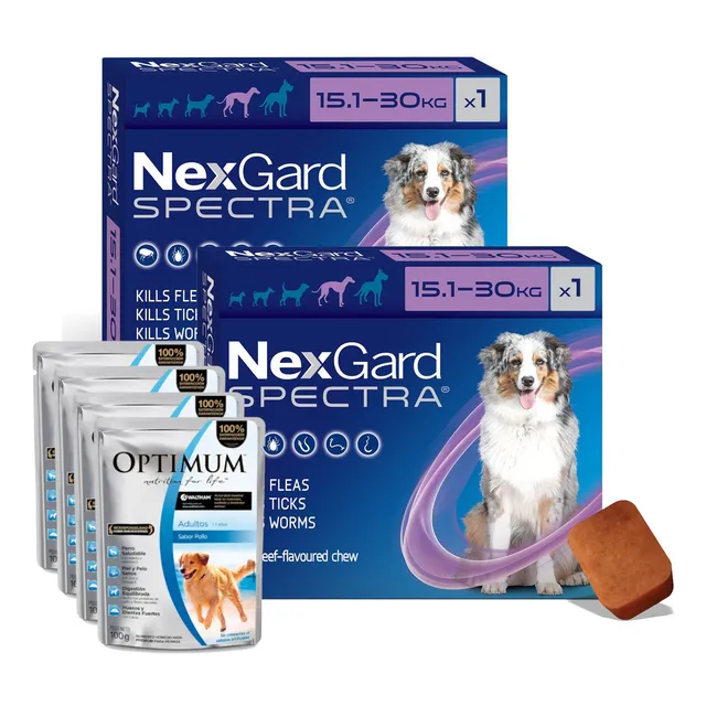 Pastilla Pulgas Nexgard Spectra Perros De 15 A 30 Kg X2
