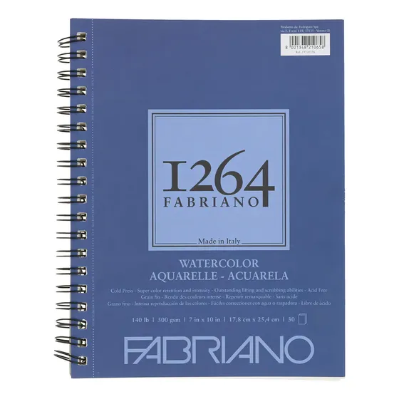 Cuaderno Fabriano Acuarela Watercolor 300 G 7 X 10 Pul 30 Hojas