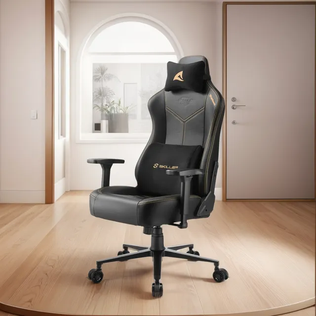 Silla Gamer Pro Sharkoon Skiller Sgs30 Acero Negro Dorado