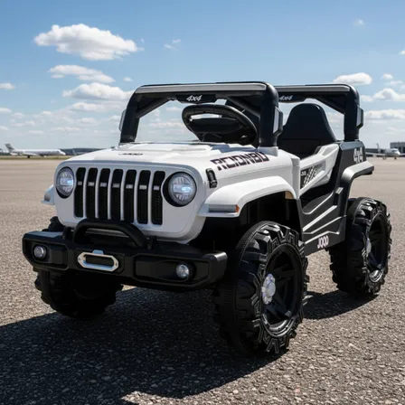 Jipe Elétrico Infantil Pedal Carrinho Controle Remoto 12v Cor Branco Voltagem Do Carregador 110v/220v