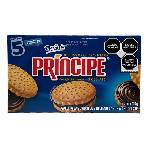 Galletas Marinela Principe sabor Chocolate 315g