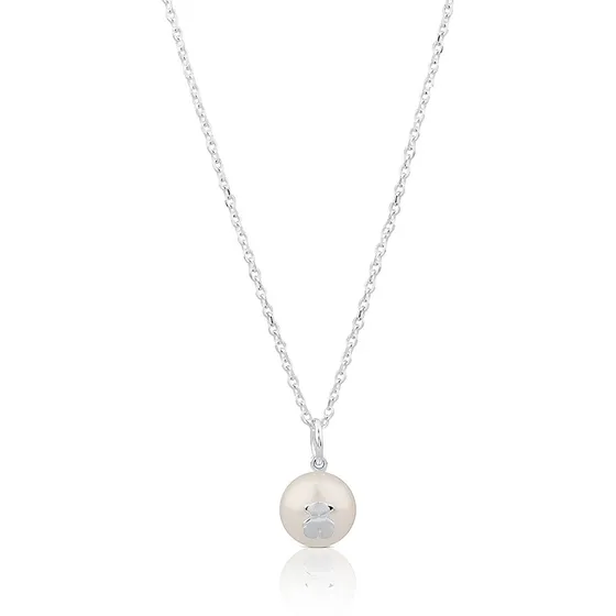 Collar Tous Sweet Dolls De Plata Con Perla Color Plateado