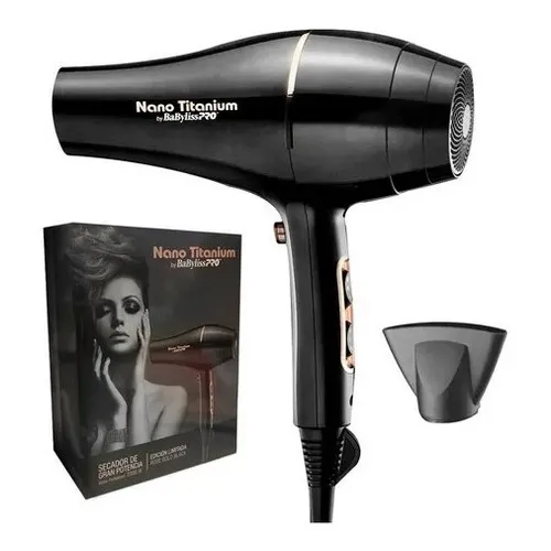 Secador Babyliss Pro Rose Gold Black Nano Titanium 2000w