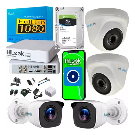 Kit Hilook-hikvision 1080p Dvr 4ch + 4camaras + D.d 1tb