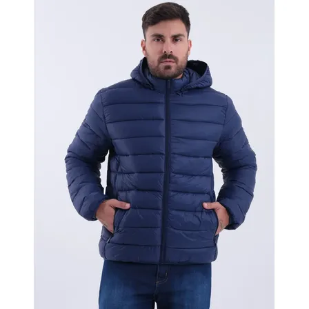 Jaqueta Puffer Masculina Nylon Poliamida Inverno Casaco Frio Azul-marinho G