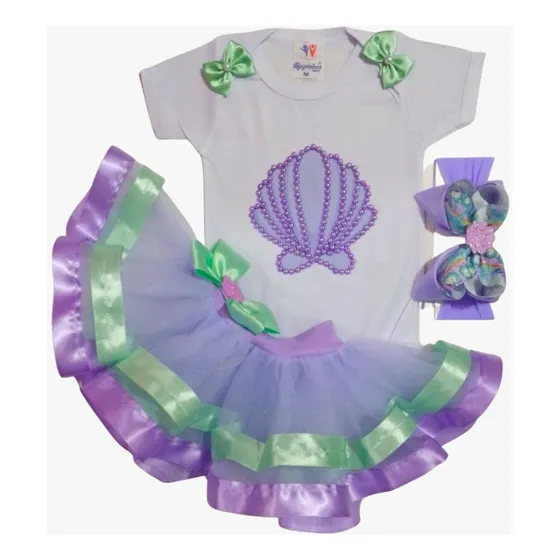 Roupa Abelhinha Para Bebê Menina Mesversário Saia+ Body Lu
