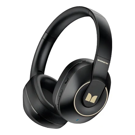 Auriculares plegables Bluetooth 5.3 Gamer Monster Xkh01, color negro, color claro, azul