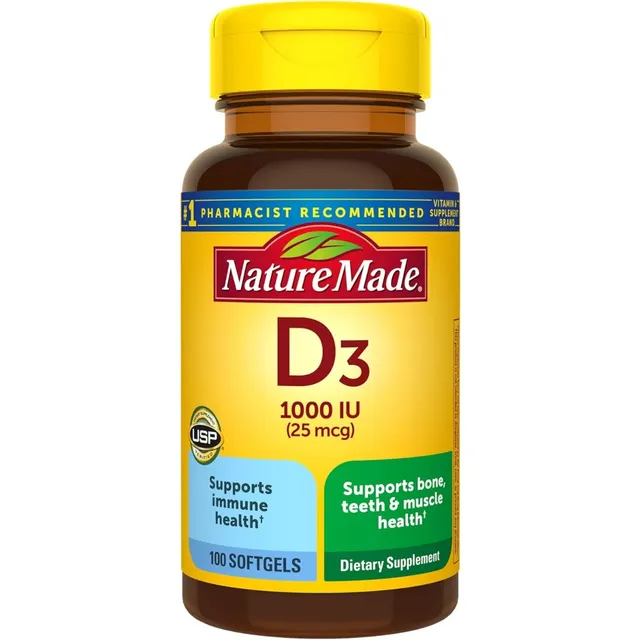 Vitamina D3 1000 Iu Nature Made 100 Softgel