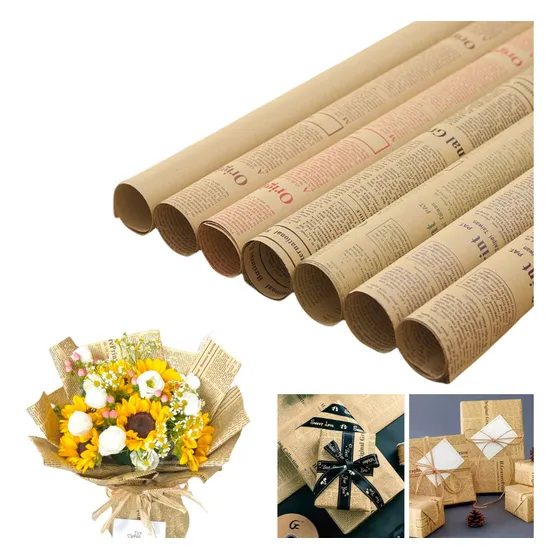 45 Hojas De Regalo Para Ramos De Periódicos Ingleses