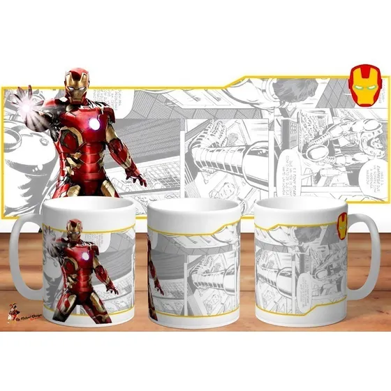 Taza De Ceramica Super Heroe Comic Iron Man