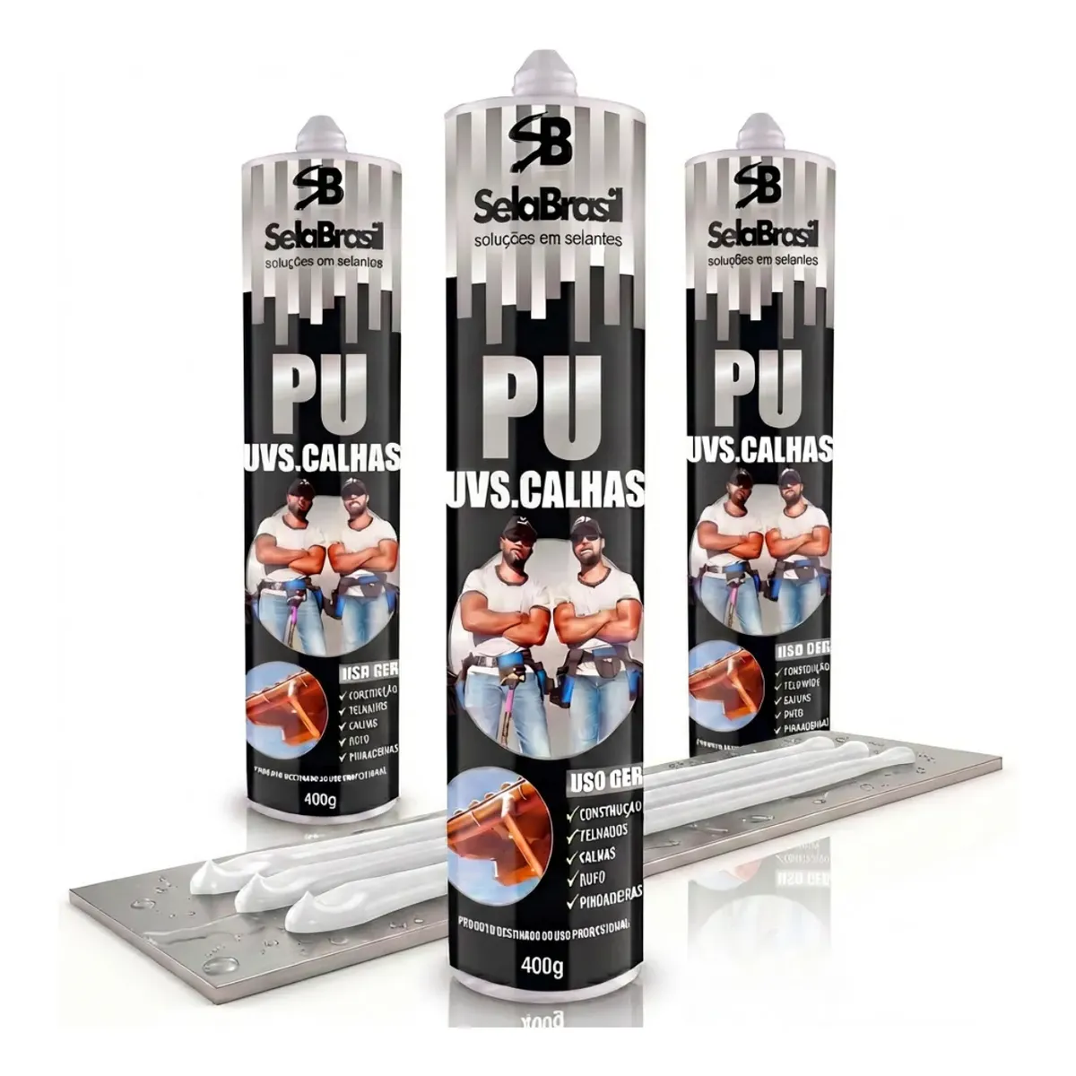 Pu40 Uvs Calhas Pingadeiras Cola Selante Veda Kit 2 Unid — foto 10