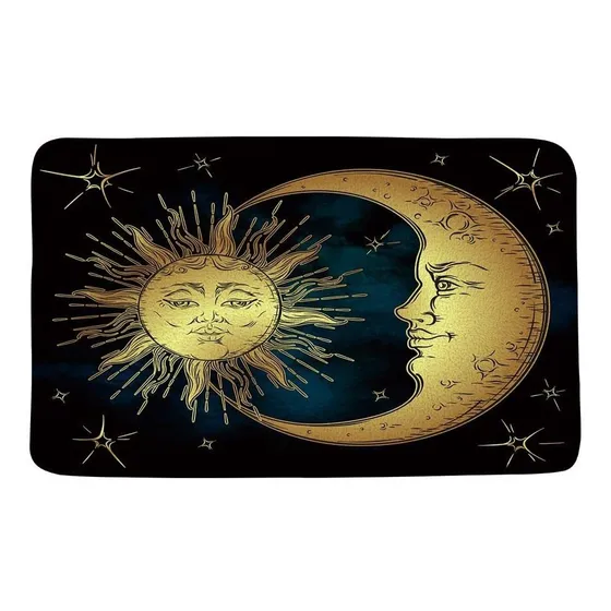 Alfombra Baño Para Sol Luna Estilo Bohemio Chic Dorado Cielo