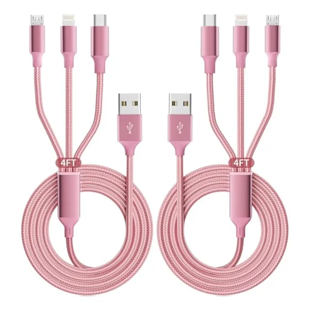 Idison Cable De Carga Múltiple (paquete De 2 De 4