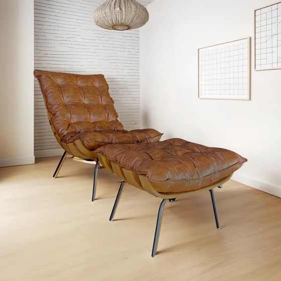 Kit Poltrona E Puff Costela - In9 Decor