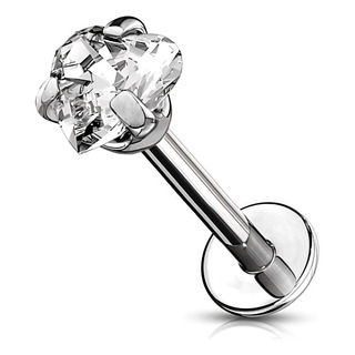 16g Piercing De Titanio Con Top Zirconia Corazón 16g Piercing De Titanio Con Top Zirconia Corazón