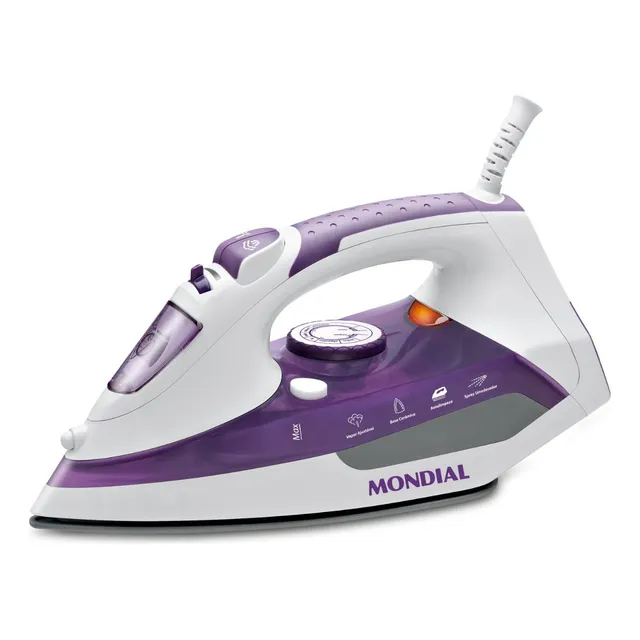 Ferro A Vapor Ceramic Express F-40 Branco E Roxo Mondial