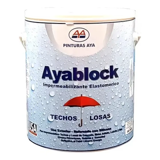 Pintura Elastomerica Sellador Grietas Ayablock Negro Gal Aya