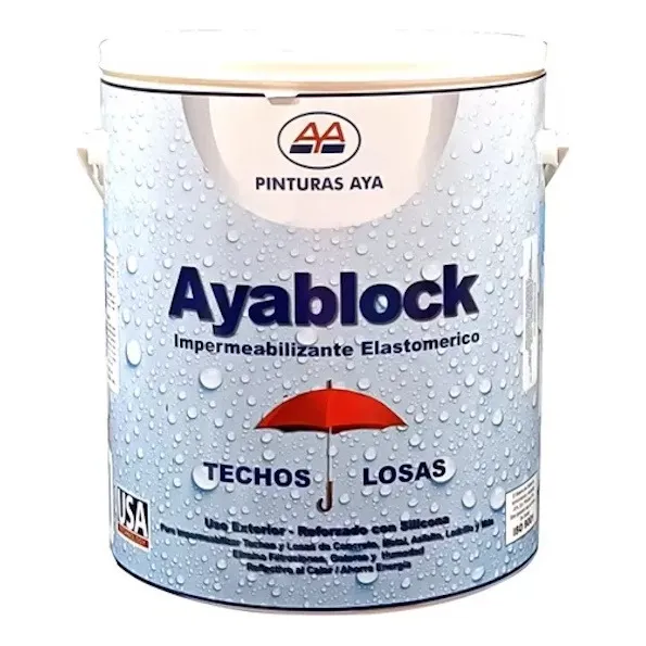 Pintura Elastomerica Sellador Grietas Ayablock Negro Gal Aya