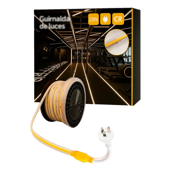 15mts Tira Led Cob Neon 220v Directo Iluminación Calida 