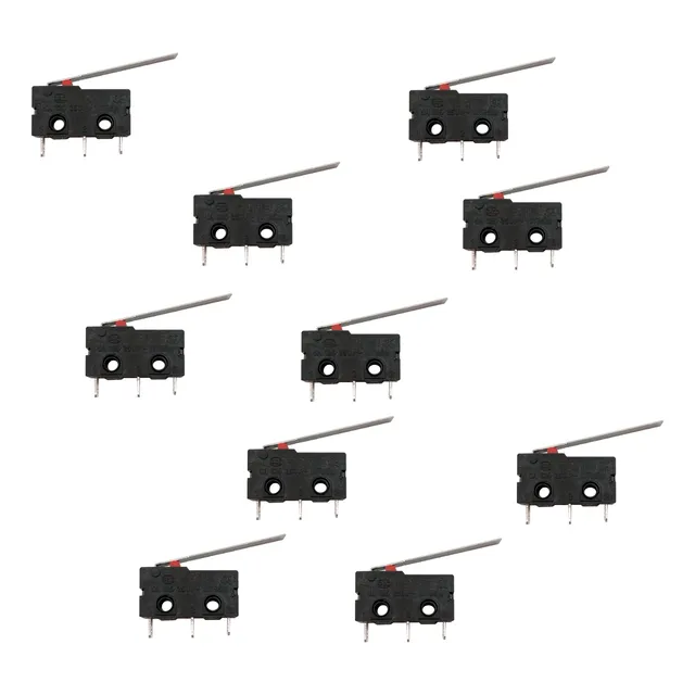 10 Interruptor Micro Switch Fin Carrera Leva Larga 5a 250v