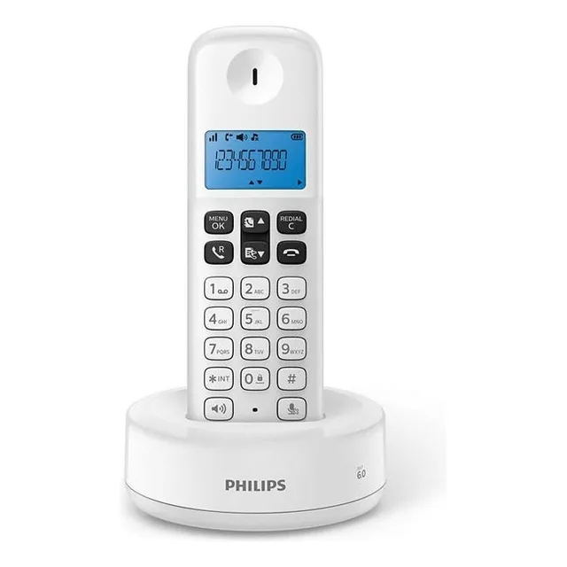Teléfono Philips D1311W/77 inalámbrico 110V/220V color blanco