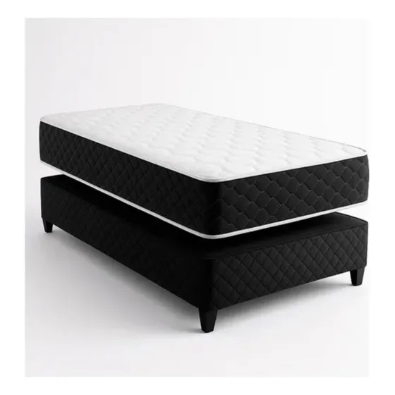 Sommier Conjunto Colchón+base 1 Plaza Y Media Espuma