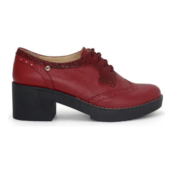 Zapato Casual De Cuero Para Mujer Pariss Ka25q1-km040 Vino