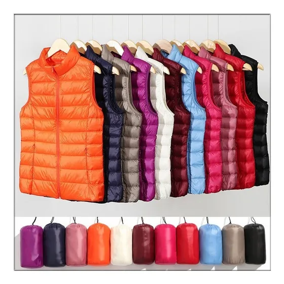 Chaleco De Plumón Cálido Multicolor For Mujer Chaqueta Con
