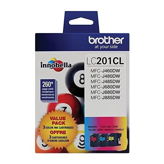 Brother Lc201 (c, M, Y) 3- Paquete De Tóner En Envases Al Po