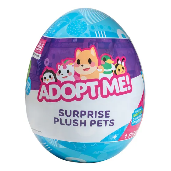 Peluche Sorpresa Animal AME0001 Jazwares Adopt Me celeste tamaño chico