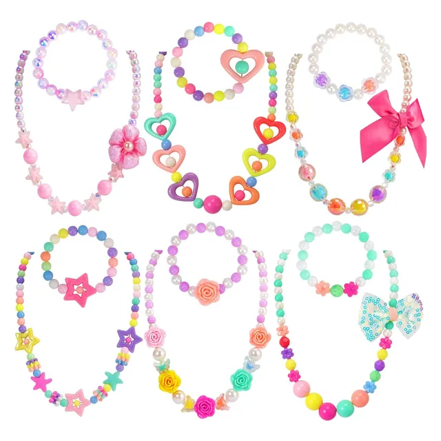 Collares Y Pulseras De Cuentas Para Niñas En Bolsitas