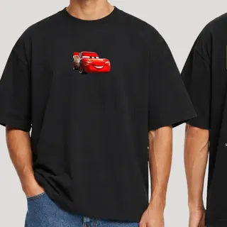 Camiseta Oversized Masculina Mcqueen Carros Vermelho Katchau
