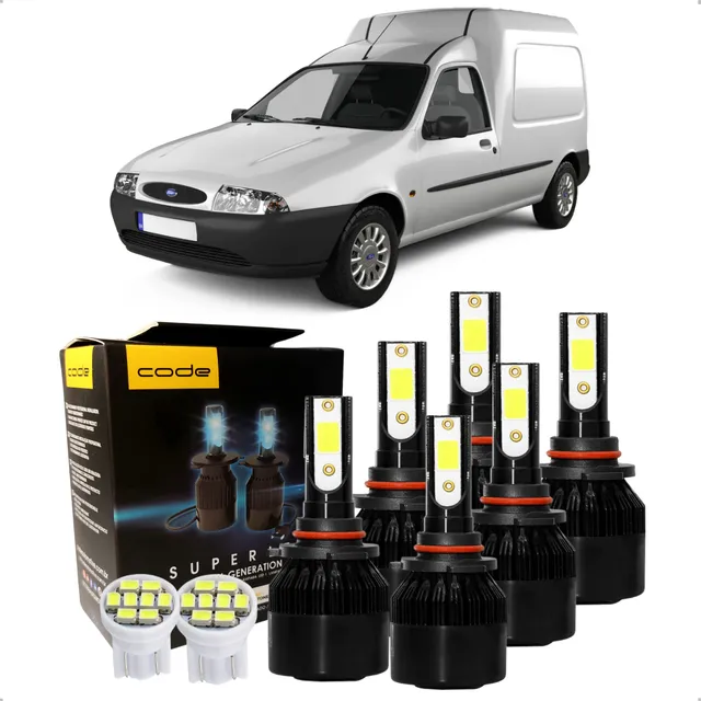 Kit 6 Lâmpadas Super Led Farol Duplo Alto Baixo Milha 8000k 