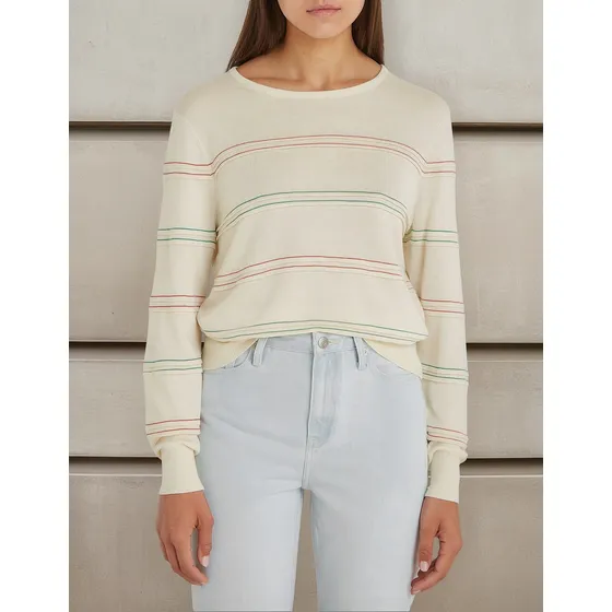 Saco Beige Con Rayas Horizontales Para Mujer Tommy Hilfiger