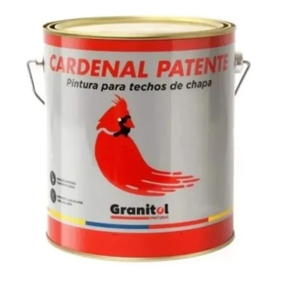Pintura Esmalte Cardenal Patente Para Techos De Chapa 18lts Rojo