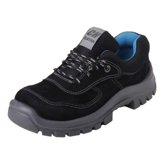 Zapatilla De Trabajo Zlatan Chars Cuero Gamuza Color Negro
