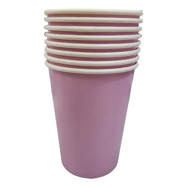 Vaso Grande Cotillón Pack X8 Colores Pastel Color Rosa