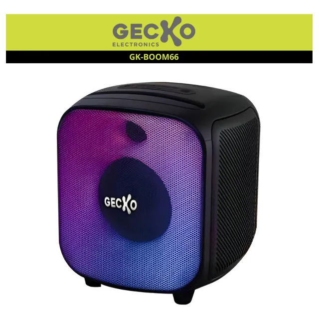 Bocina Boom Party Kube Portátil Subwoofer De Alta Potencia Color Negro