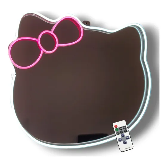 Espejo Neon Hello Kitty Rosa Azul Dimmer Decoracion Y Mas!