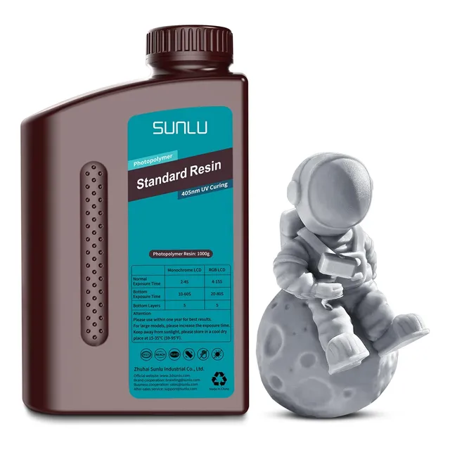 Resina Para Impresora 3d Estándar 1kg Uv 405nm Curado Rápi