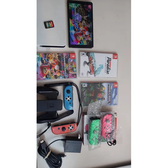 Nintendo Switch Oled Blanco 64gb 4 Juegos 2 Joycon Extra