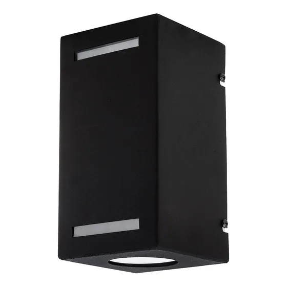 Aplique Pared Ferrolux Exterior Bidireccional Frente Vidrio Color Negro