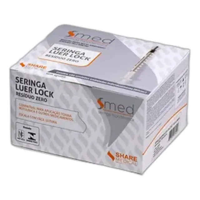 Seringa 1ml Residuo Zero Luer Lock  Toxina Botulinica 100 Un