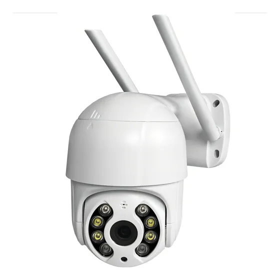 Câmera Wifi Externa De Segurança 2mp Som Visão Noturna Gira Cor Branco